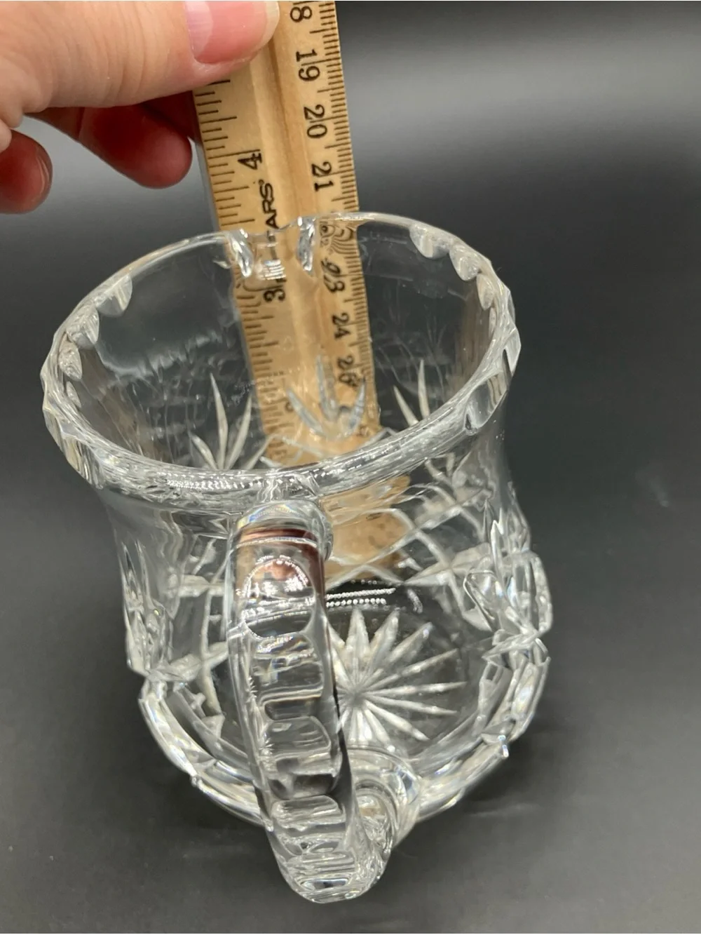 Crystal Glass Creamer and Sugar Bowl Set - Ceska - Pattern is Traditions
